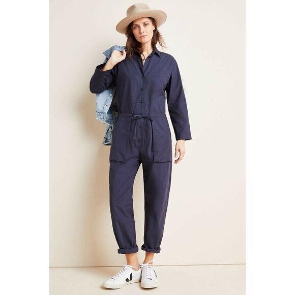 NEW ANTHROPOLOGIE X VELVET GRAHAM & SPENCER Sz S JOSEPHINE UTILITY JUMPSUIT - Picture 1 of 5
